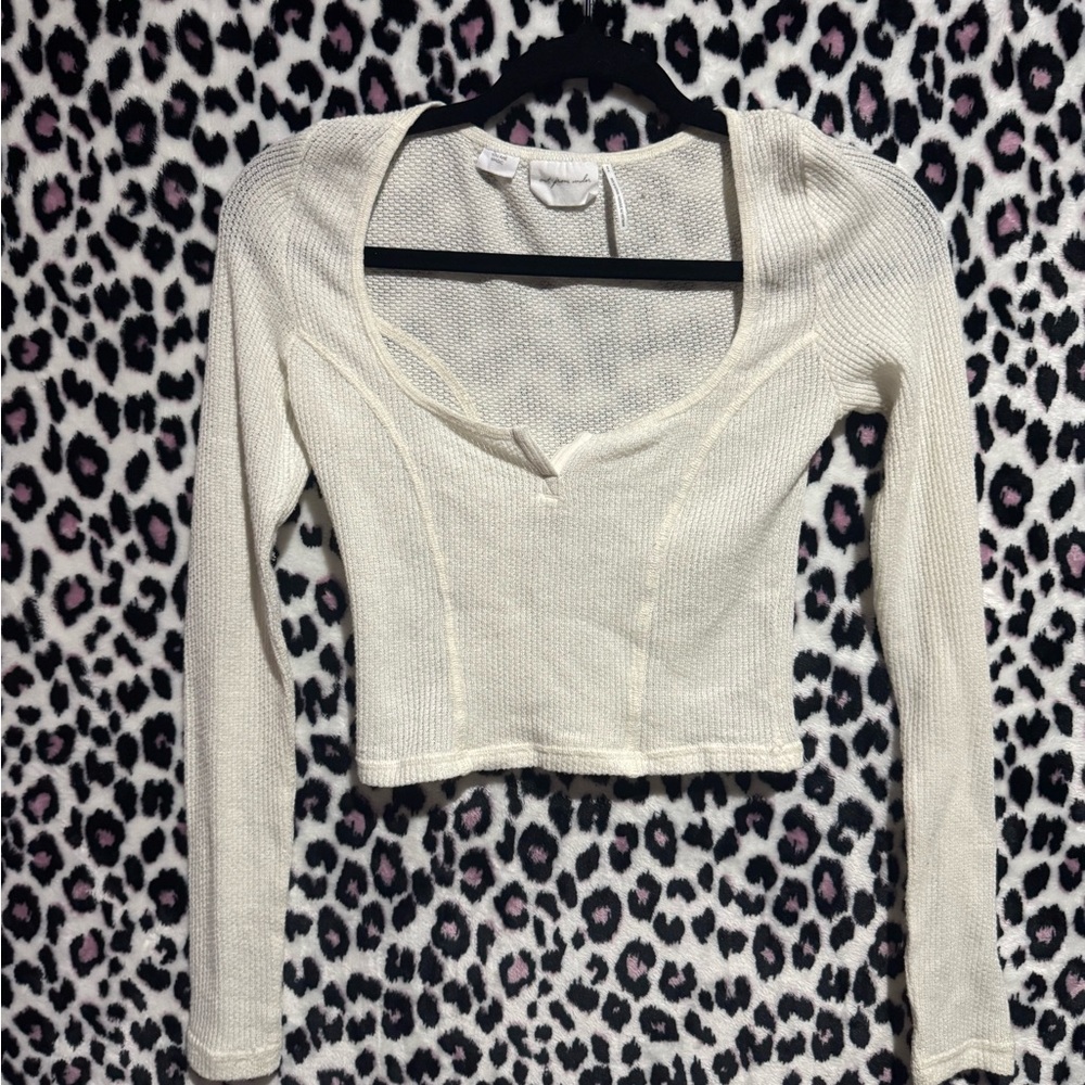 Out from under Ivory Knit Crop Top
